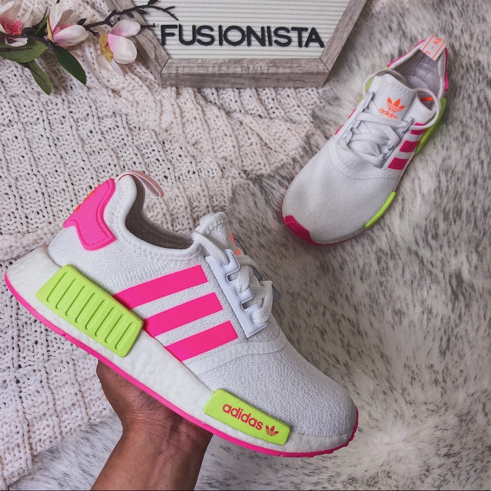 ‼️sold‼️NWT🍭 Adidas NMD R1 Hot Pink/Yellow 6W - Picture 3 of 10